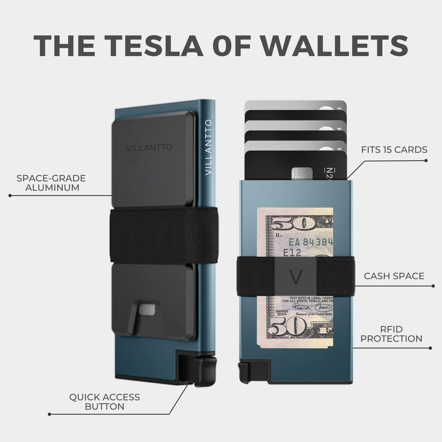 Aluminum Popup Smart Wallet By Villantto