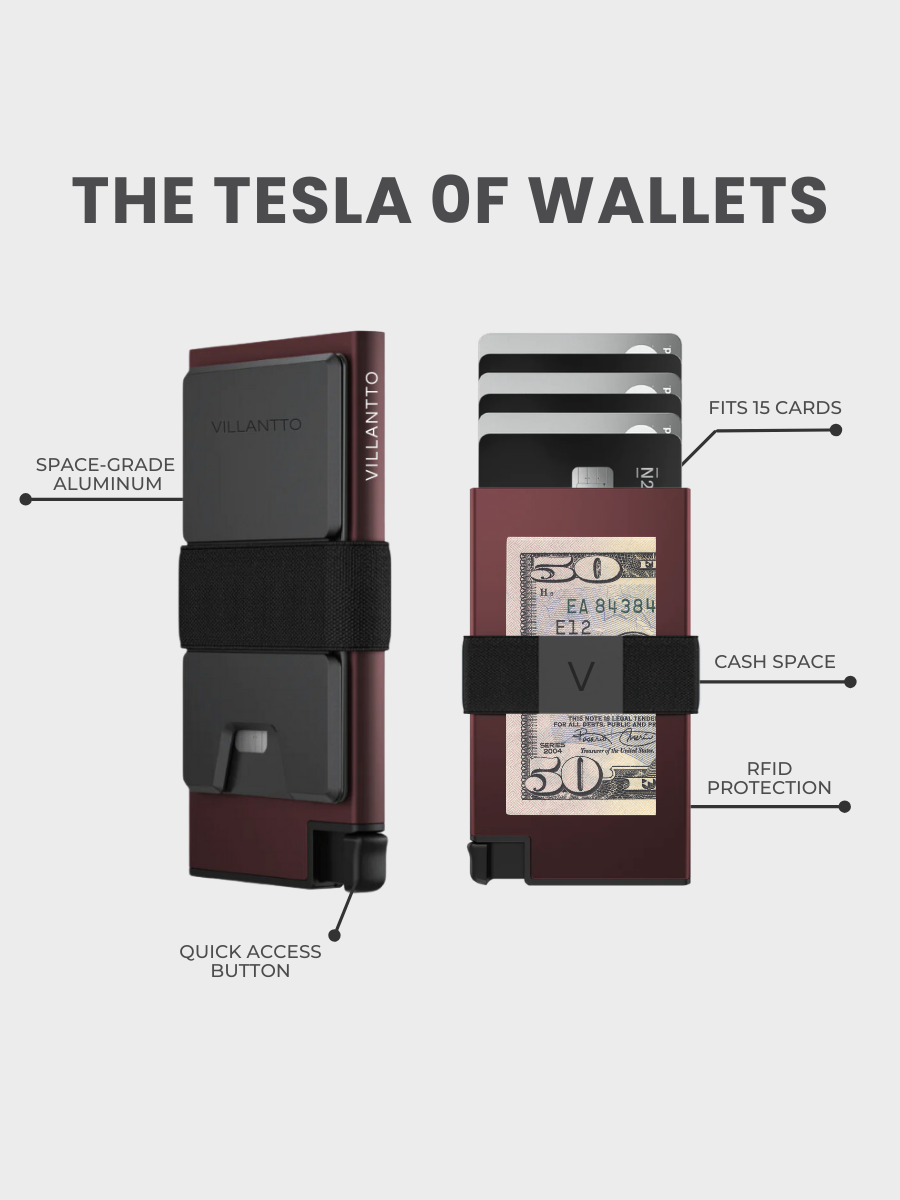 ALUMINUM SMART WALLET - REDWOOD