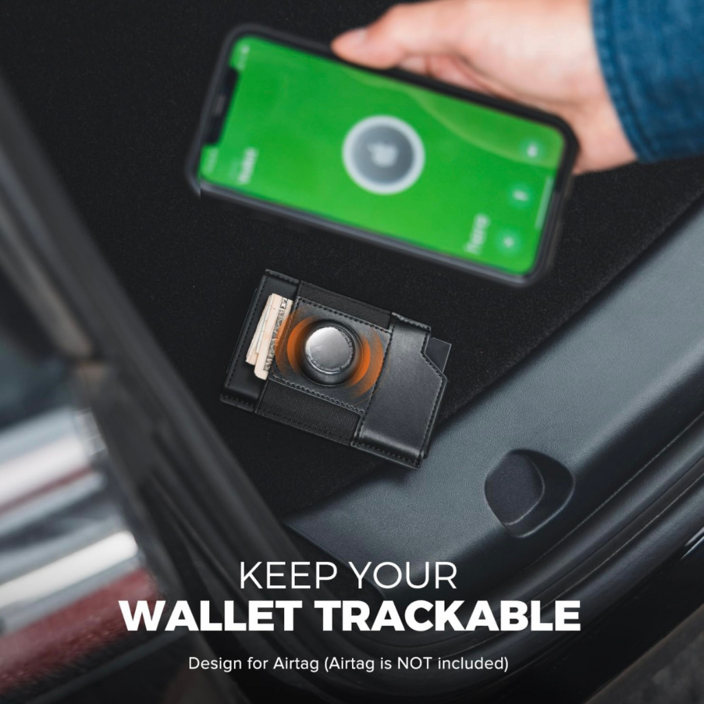 Villantto leather smart wallet for men in Pakistan – slim RFID-blocking wallet with AirTag slot, cash strap, and card holder - perfect gift for men in Pakistan