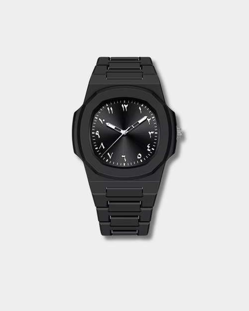 Villantto black Arabic nova dial watch for men in Pakistan – minimalist wristwatch with polycarbonate material  and Arabic numerals - perfect gift for men in Pakistan