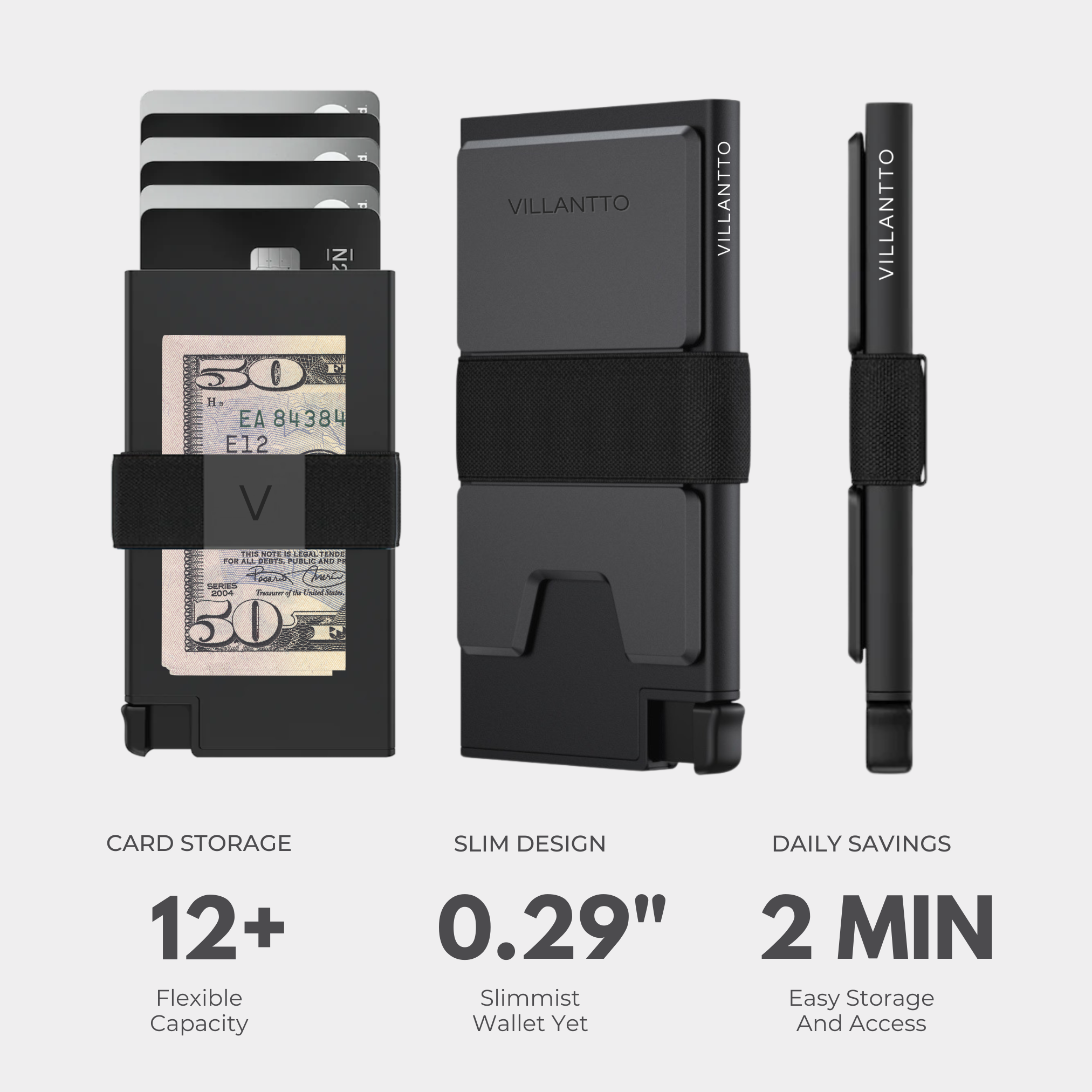 Villantto premium aluminum smart wallet for men in Pakistan – RFID-blocking, slim, minimalist design for cards and cash