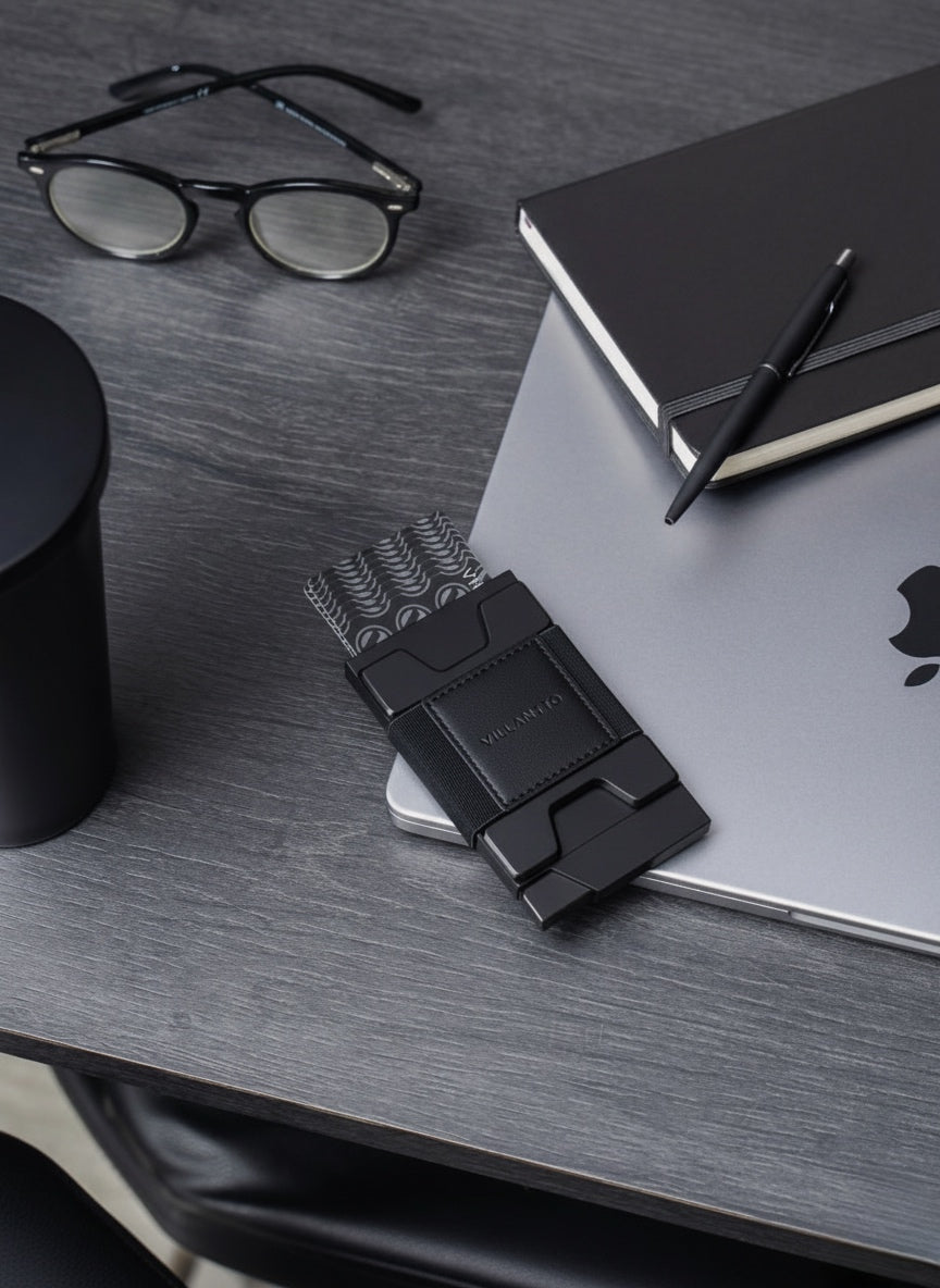 Villantto Aluminum Smart Wallet Pro – RFID-blocking premium metal wallet for men in Pakistan with cash strap and card holder