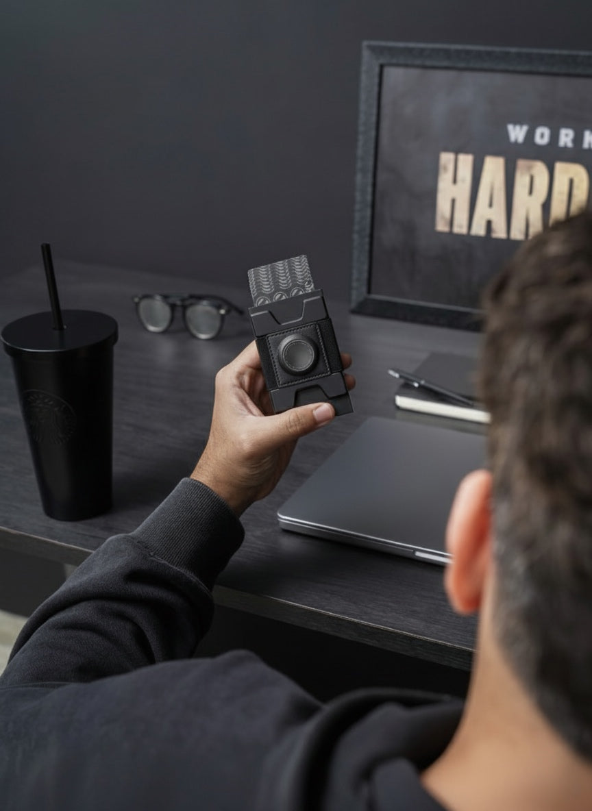 Villantto Aluminum Smart Wallet Pro – RFID-blocking premium metal wallet for men in Pakistan with cash strap and card holder