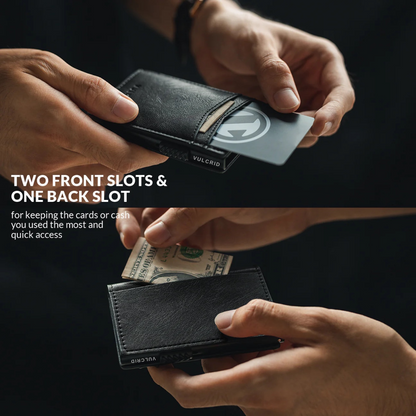 VULCRID LEATHER SMART WALLET - BLACK
