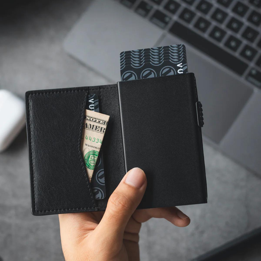 VULCRID LEATHER SMART WALLET - BLACK
