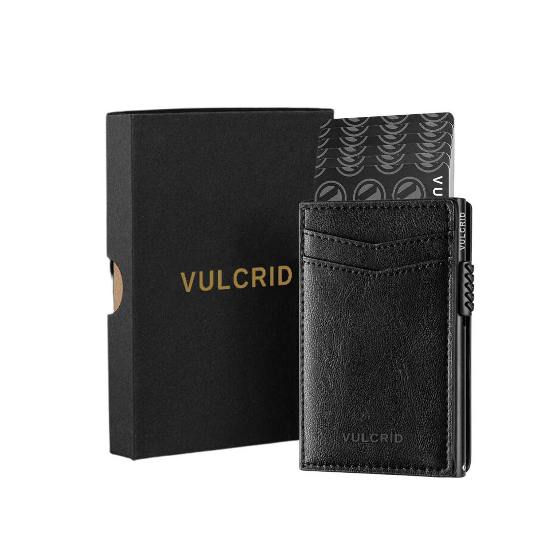 VULCRID LEATHER SMART WALLET - BLACK