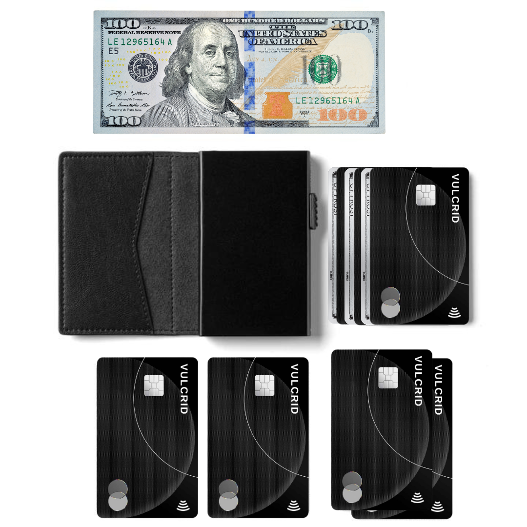 VULCRID LEATHER SMART WALLET - BLACK