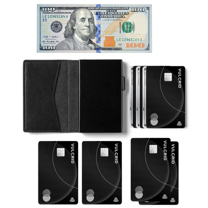 VULCRID LEATHER SMART WALLET - BLACK