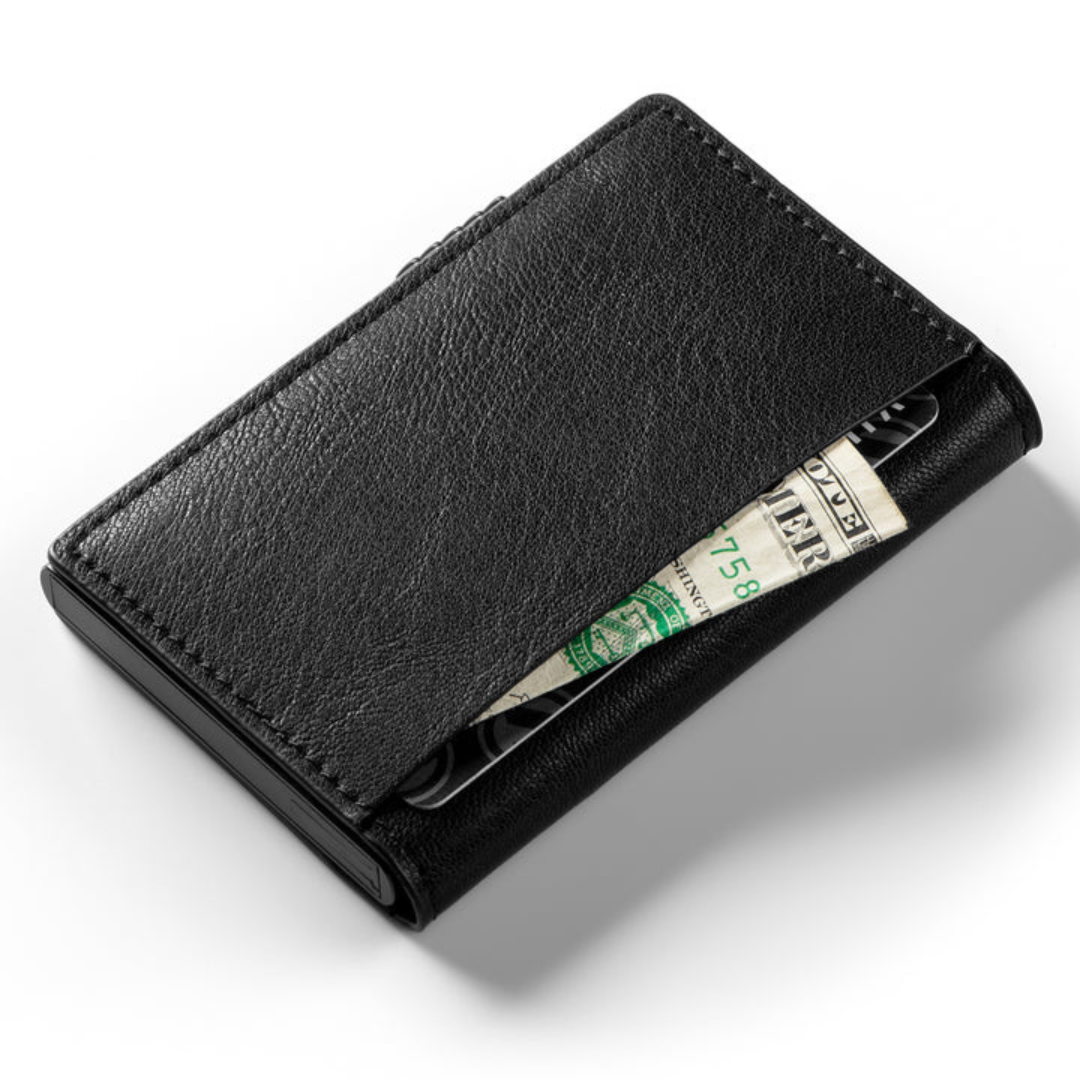 VULCRID LEATHER SMART WALLET - BLACK