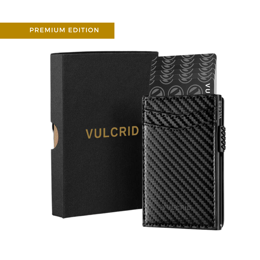 VULCRID LEATHER SMART WALLET - CARBON FIBER (PREMIUM EDITION)